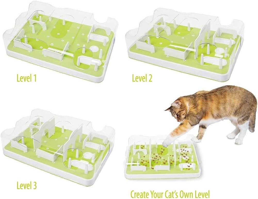 all for paws interactive puzzle cat feeder