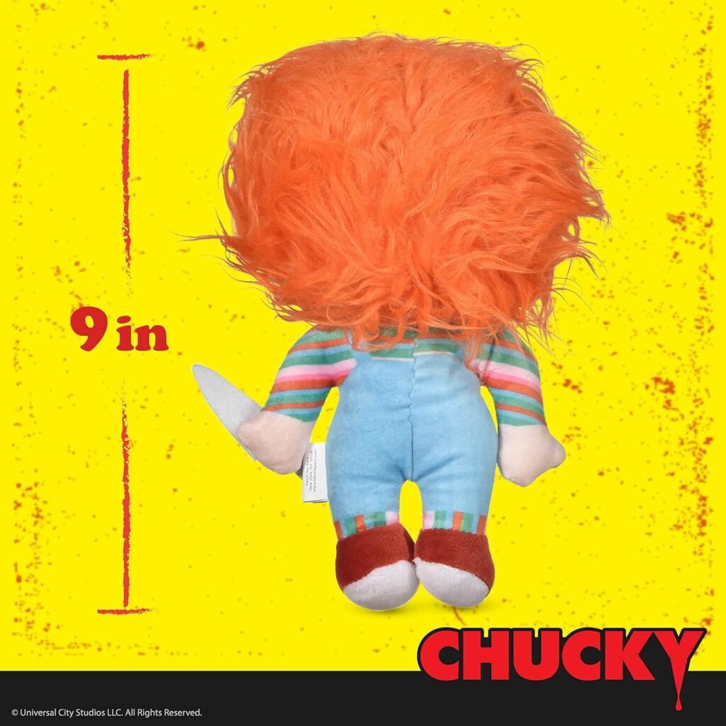 Universal Studios Horror CHUCKY 9 Plush Toy for Dogs | Medium Sized Squeaky Dog Toy, Dog Chew Toy with Squeaker | Horror Movie Toys for All Dogs, Official Dog Toy Product of Universal CHUCKY