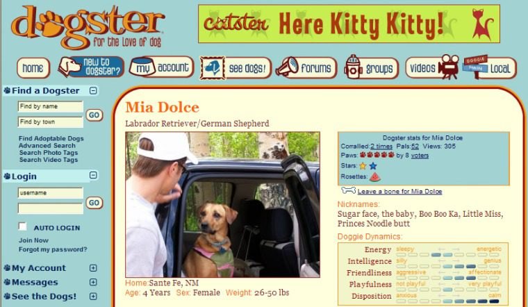 Dogster - Social Media Sites For Dogs