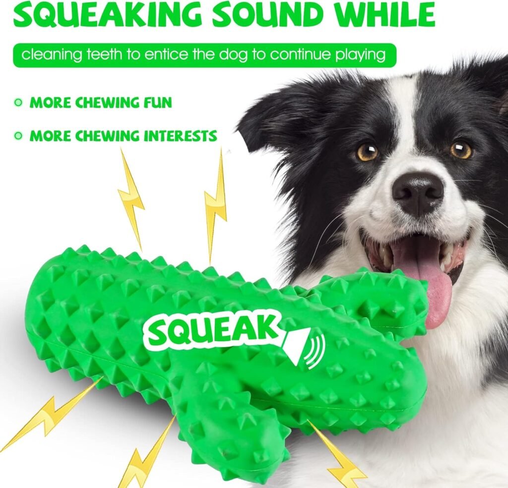 Durable Dog Squeaky Toys for Aggressive Chewers,Dog Squeaking Interactive Indestructible Toys Tough Dog Chew Toys for Medium and Large Breed, Squeaky Chew Toys for Large Dogs (Beef)